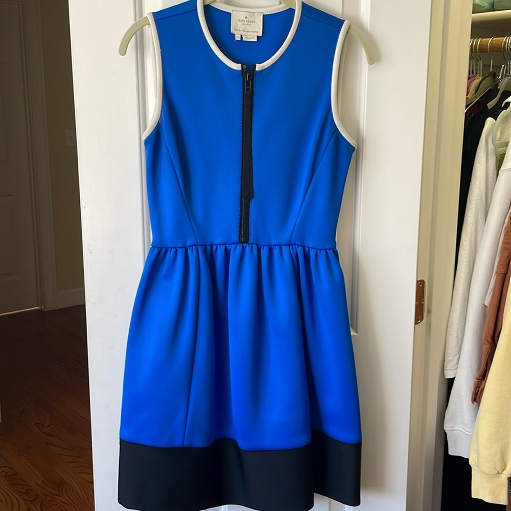 KATE SPADE NEW YORK Dive Right In Ocean Blue Scuba Dress Size 0